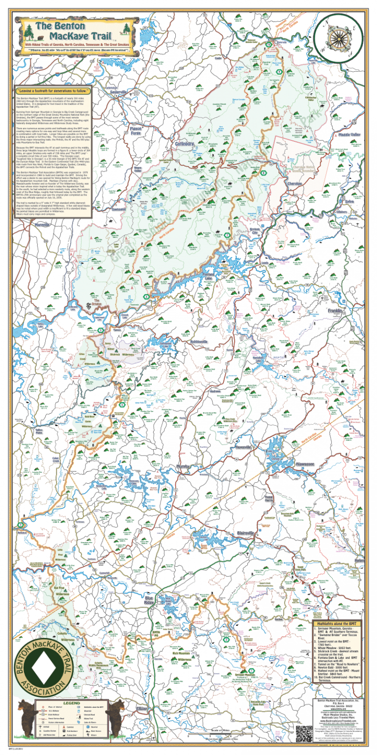 Benton MacKaye Trail Display Map | Backroads Less Traveled